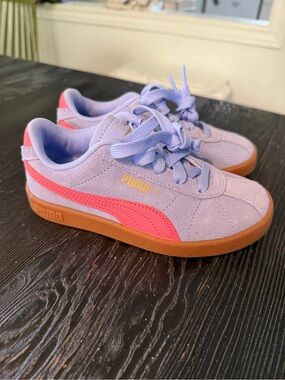 PUMA Kids' Lilac and Pink Suede Sneakers - Never worn!